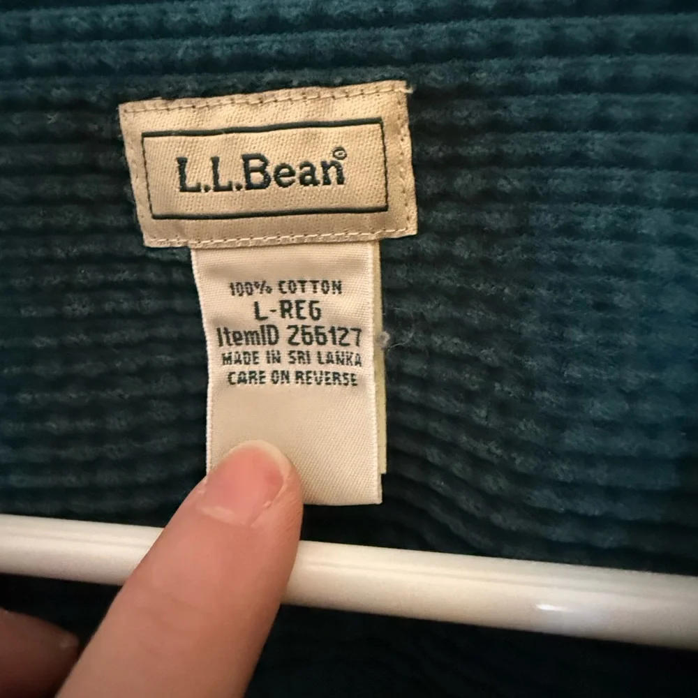Vintage L.L. Bean Women’s Deep Teal Corduroy Shirt Jacket Size L - Picture 4 of 5